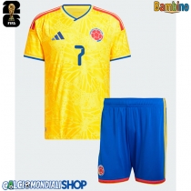 Maglie da calcio Colombia Luis Diaz #7 Prima Maglia Bambino Mondiali 2026  Manica Corta (+ Pantaloni corti)